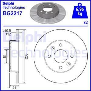 BG2217 DELPHI Тормозной диск (фото 2)
