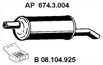 674.3.004 EBERSPÄCHER Глушитель выхлопных газов средний/конечный/задняя банка (фото 1)