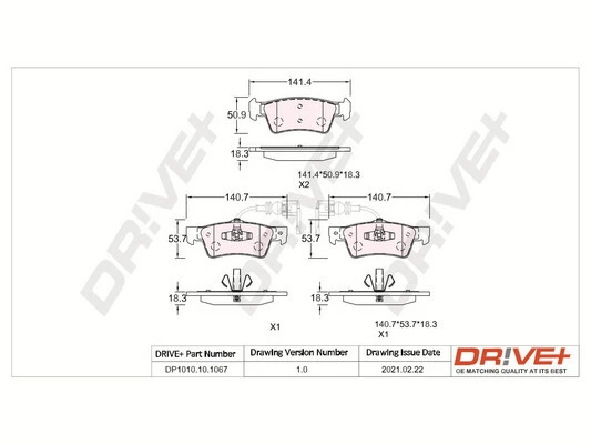 DP1010.10.1067 Dr!ve+ Комплект тормозных колодок, дисковый тормоз (фото 2)