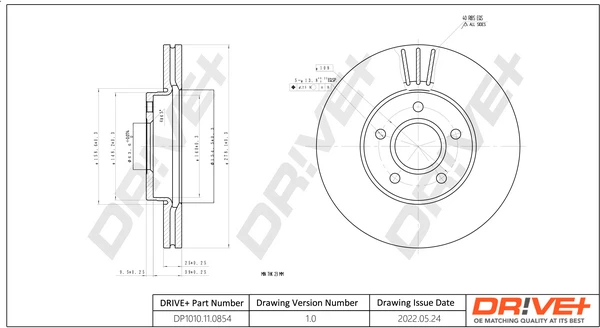 DP1010.11.0854 Dr!ve+ Тормозной диск (фото 2)