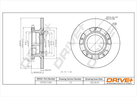 DP1010.11.1618 Dr!ve+ Тормозной диск (фото 2)