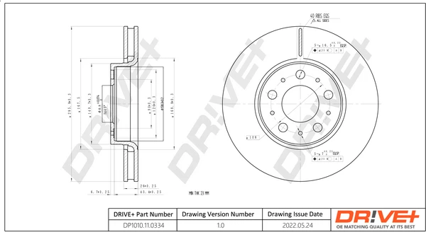 DP1010.11.0334 Dr!ve+ Тормозной диск (фото 2)