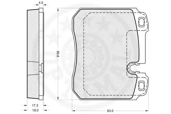 12197 OPTIMAL Тормозные колодки (фото 2)
