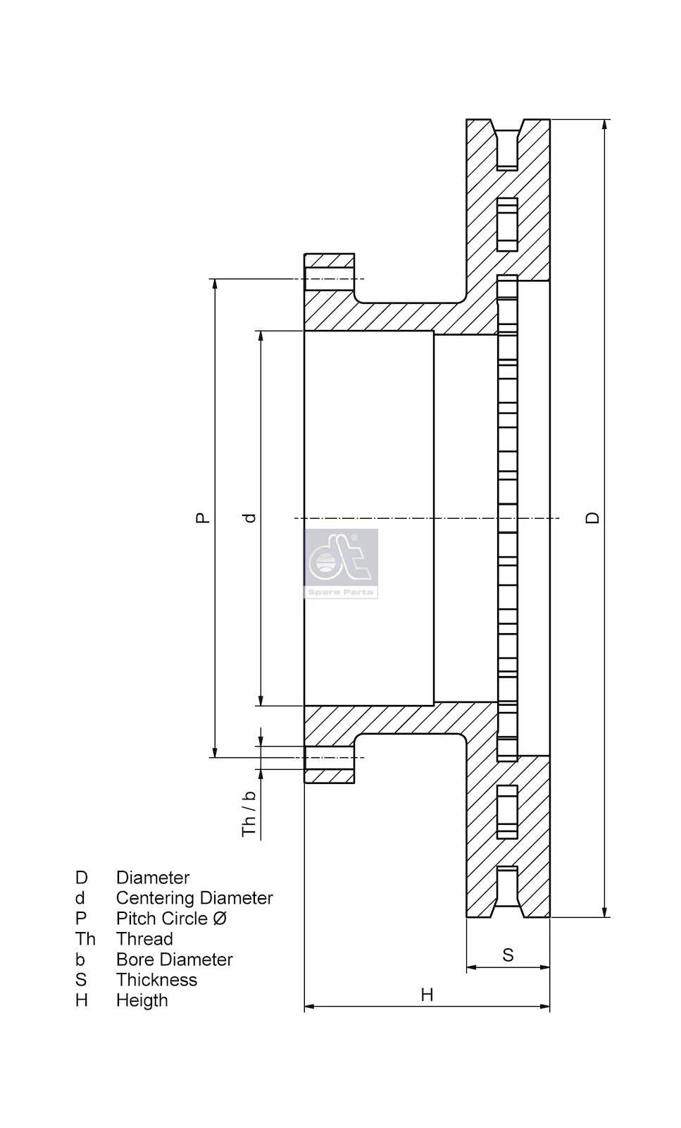 3.62060 DT Spare Parts Тормозной диск (фото 5)