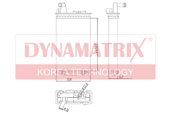 DR71438 DYNAMAX Радиатор отопителя салона (фото 2)
