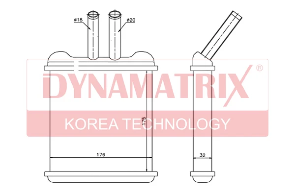 DR76502 DYNAMAX Радиатор отопителя салона (фото 2)