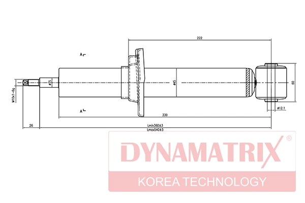 DSA441902 DYNAMAX Амортизатор подвески гидравлический (без чашки) (фото 1)