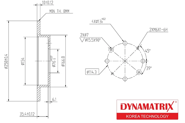 DBD1541 DYNAMAX Диск тормозной (фото 1)