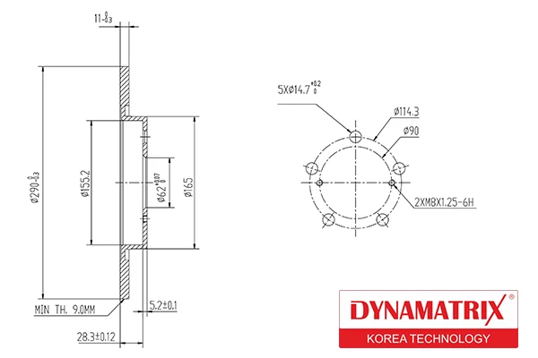 DBD1755 DYNAMAX Тормозной диск (фото 2)