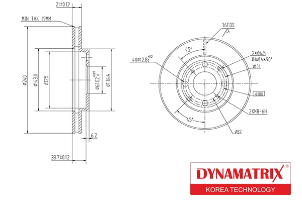 DBD447 DYNAMAX Диск тормозной (фото 1)