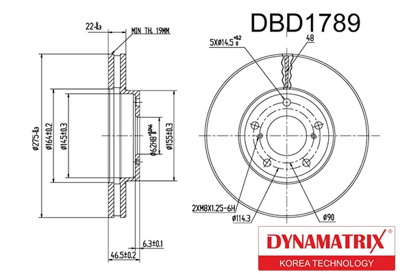 DBD1789 DYNAMAX Диск тормозной (фото 2)