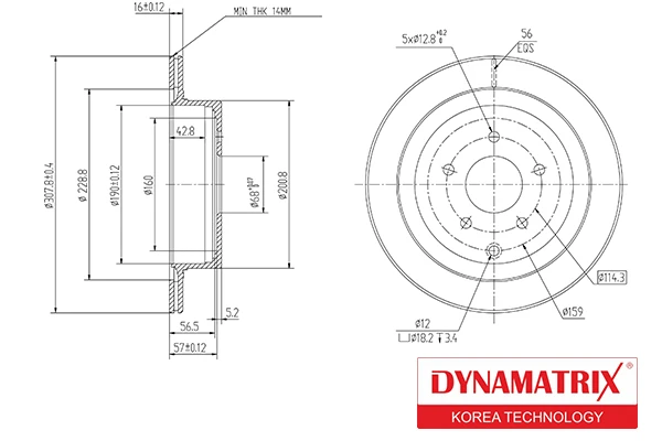DBD1506 DYNAMAX Диск тормозной (фото 2)