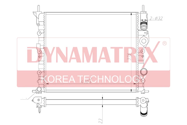 DR639371 DYNAMAX Радиатор охлаждения (фото 2)