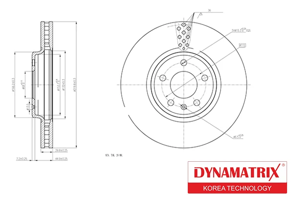 DBD1664 DYNAMAX Диск тормозной (фото 1)