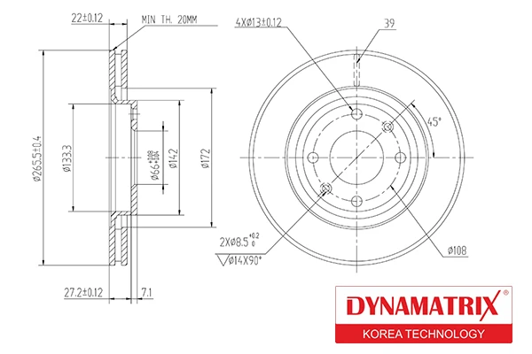 DBD1140 DYNAMAX Тормозной диск (фото 2)