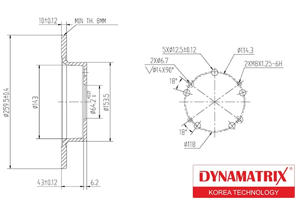 DBD1390 DYNAMAX Тормозной диск (фото 2)