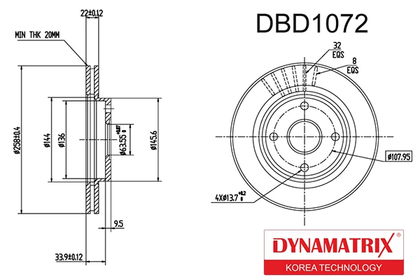 DBD1072 DYNAMAX Тормозной диск (фото 2)