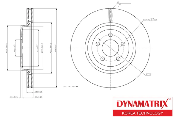 DBD1765 DYNAMAX Диск тормозной (фото 1)