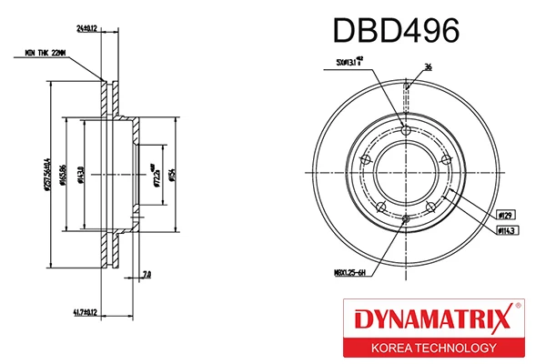 DBD496 DYNAMAX Диск тормозной (фото 2)