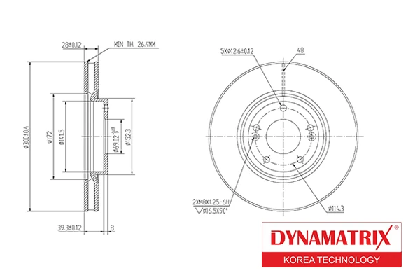 DBD1630 DYNAMAX Тормозной диск (фото 1)