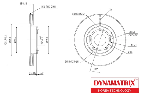 DBD1539 DYNAMAX Диск тормозной (фото 1)