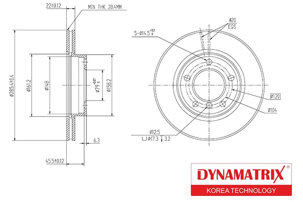 DBD258 DYNAMAX Диск тормозной (фото 1)