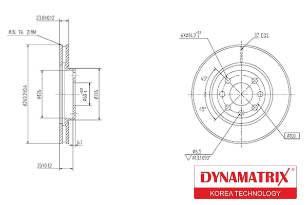 DBD1131 DYNAMAX Диск тормозной (фото 1)