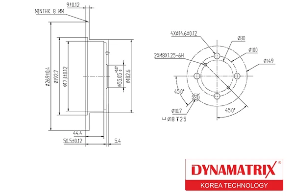 DBD1417 DYNAMAX Тормозной диск (фото 2)