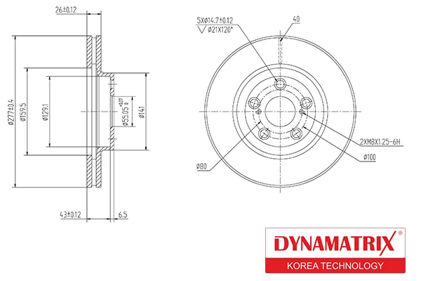 DBD1508 DYNAMAX Тормозной диск (фото 1)