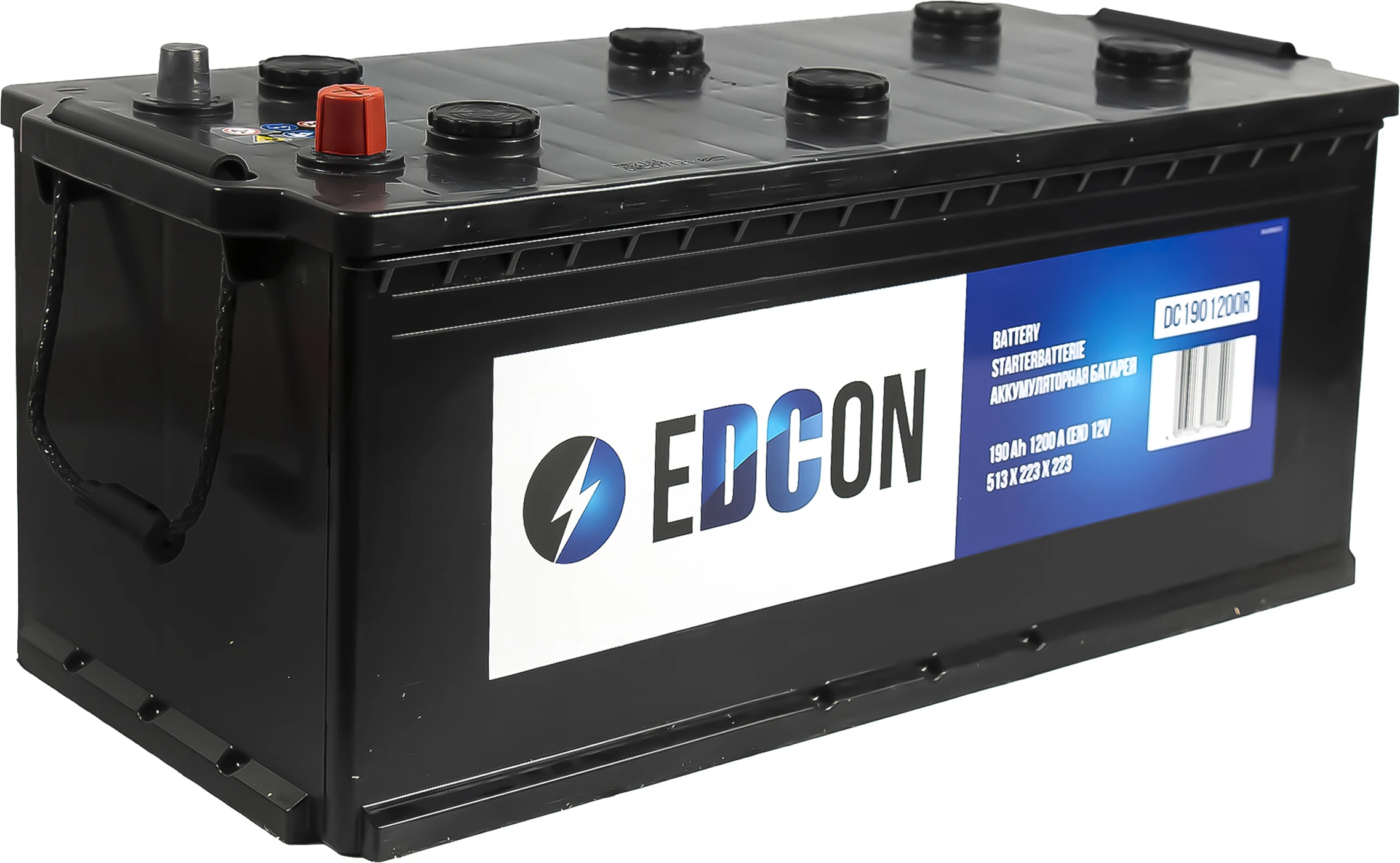 DC1901200R EDCON Аккумулятор 190 ач 1200 а 513x223x223 мм 4 (-+) боковая прямая (фото 1)