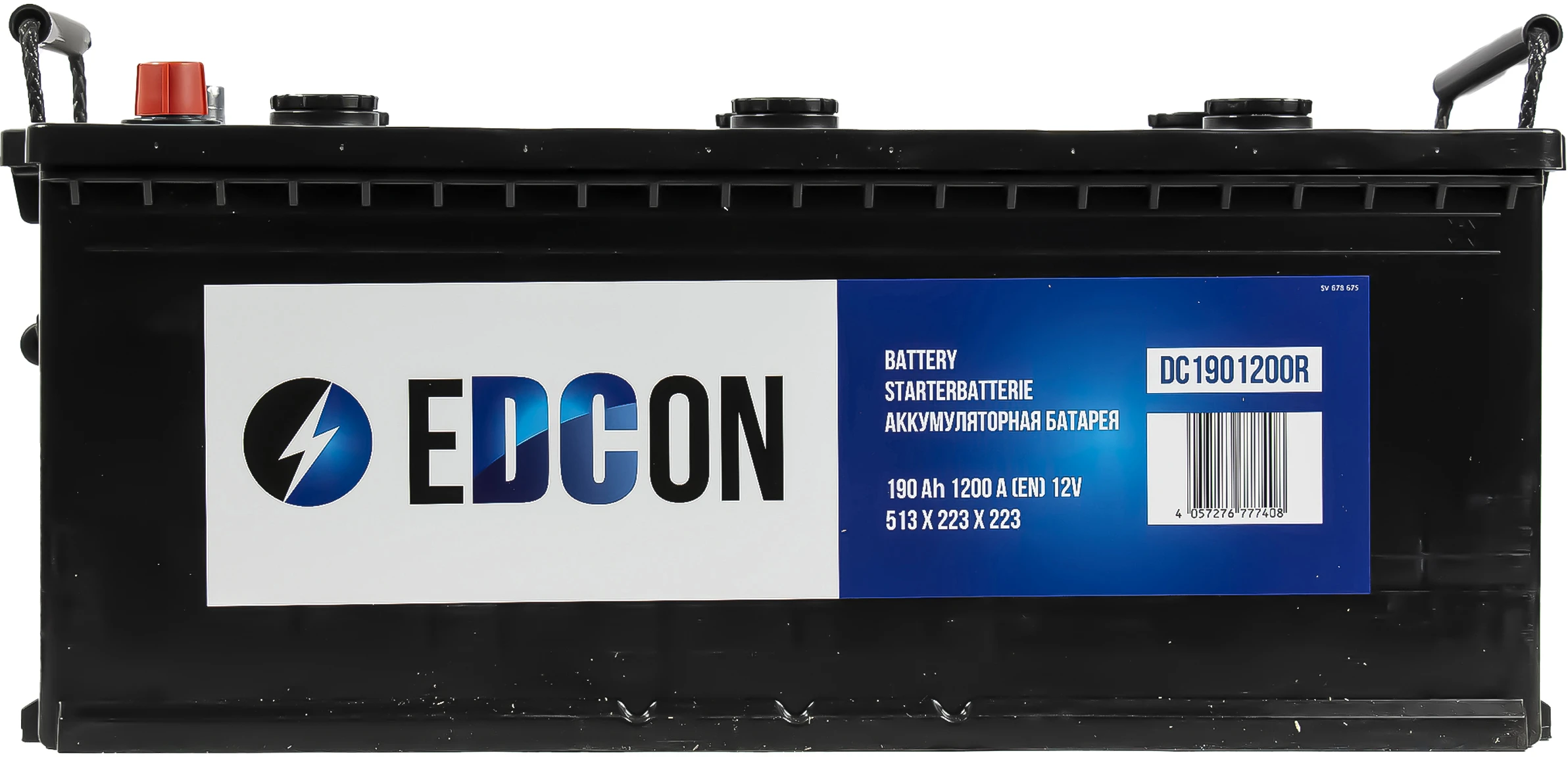 DC1901200R EDCON Аккумулятор 190 ач 1200 а 513x223x223 мм 4 (-+) боковая прямая (фото 4)