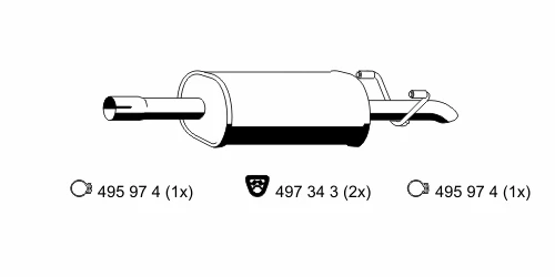 390064 ERNST Средний глушитель выхлопных газов (фото 2)