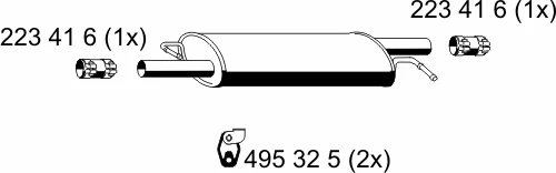 177061 ERNST Средний глушитель выхлопных газов (фото 2)
