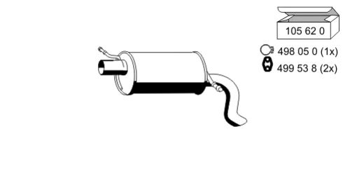 105040 ERNST Глушитель выхлопных газов конечный (фото 2)