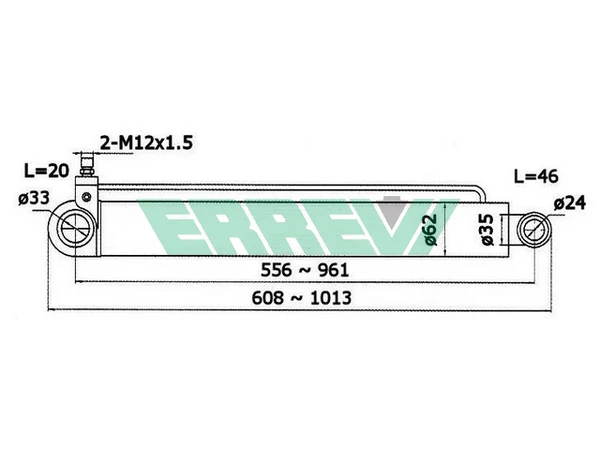 731871 ERREVI Цилиндр подъема кабины iveco eurotech/eurostar, cursor eurotrakker (фото 1)