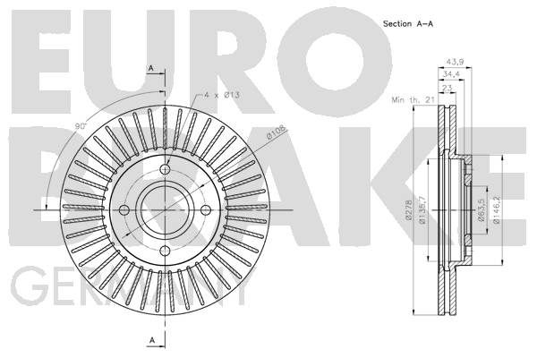 5815202588 EUROBRAKE Тормозной диск (фото 6)