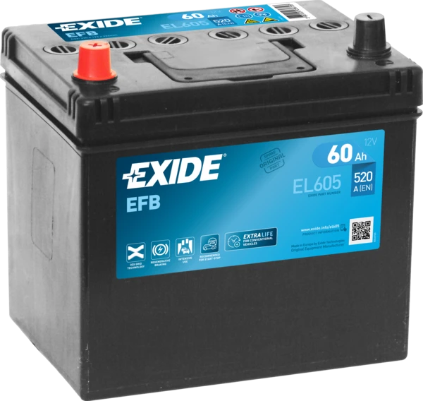 EL605 EXIDE Стартерная аккумуляторная батарея (фото 2)