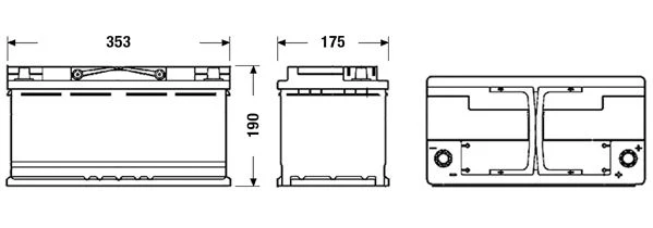 EK960 EXIDE Стартерная аккумуляторная батарея (фото 3)