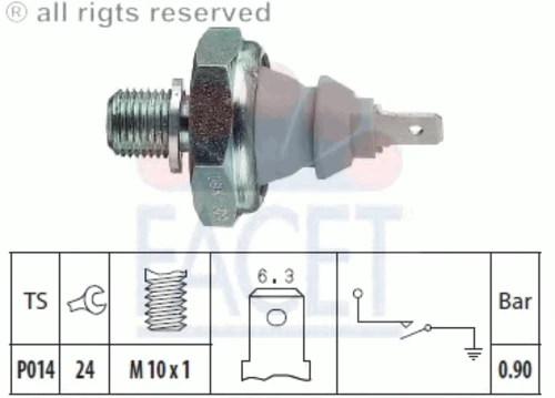 7.0095 FACET Датчик давления масла (фото 2)