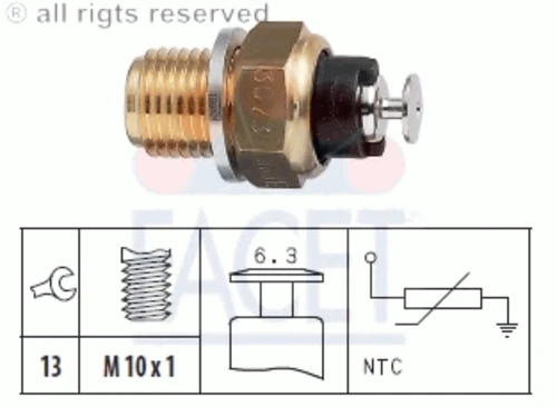 7.3073 FACET Датчик, температура масла (фото 2)