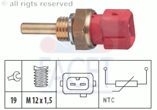 7.3155 FACET Датчик, температура охлаждающей жидкости (фото 2)