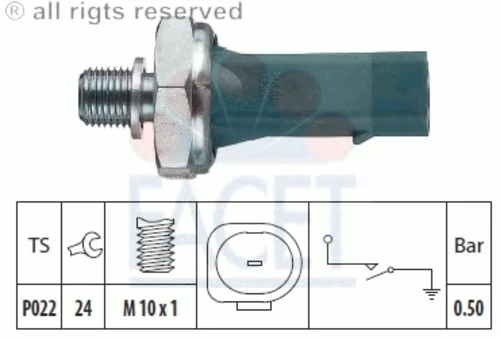 7.0139 FACET Датчик давления масла (фото 2)