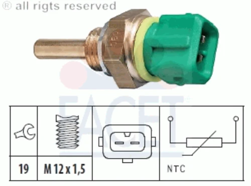 7.3148 FACET Датчик, температура охлаждающей жидкости (фото 2)