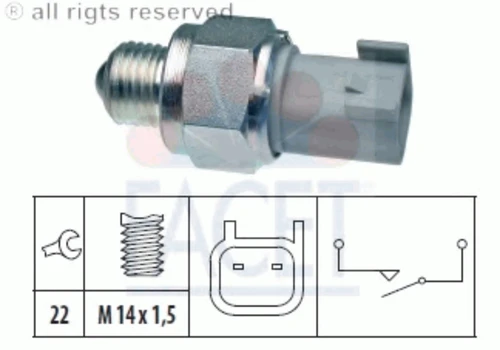 7.6272 FACET Выключатель, фара заднего хода (фото 2)