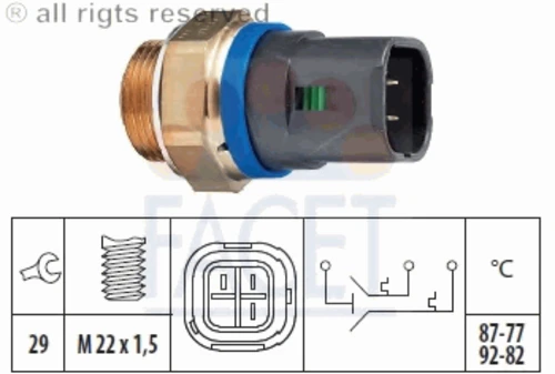 7.5647 FACET Термовыключатель, вентилятор радиатора (фото 2)