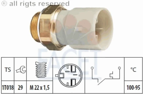 7.5147 FACET Термовыключатель, вентилятор радиатора (фото 2)