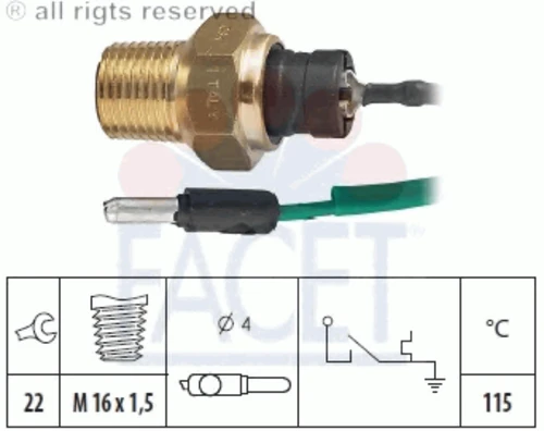 7.4003 FACET Датчик температуры охлаждающей жидкости (фото 2)
