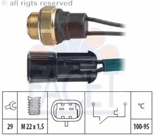 7.5131 FACET Термовыключатель, вентилятор радиатора (фото 2)