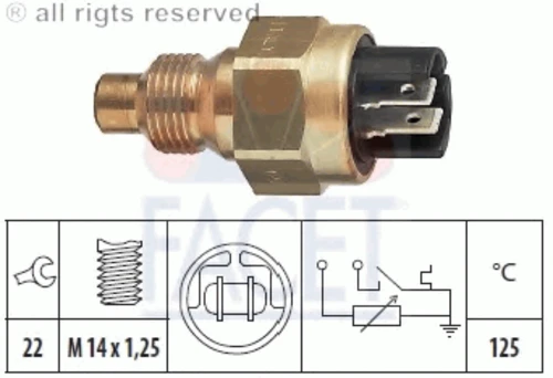 7.3510 FACET Датчик, температура охлаждающей жидкости (фото 2)