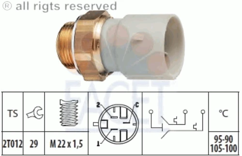 7.5639 FACET Термовыключатель, вентилятор радиатора (фото 2)